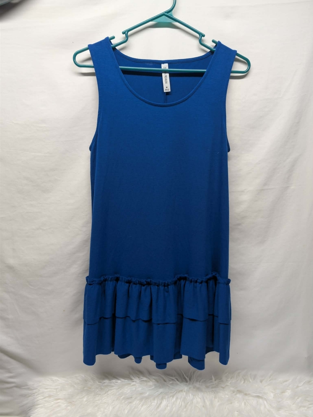 ✨️Royal Blue Sleeveless Ruffle Hem Dress - Picture 1 of 3